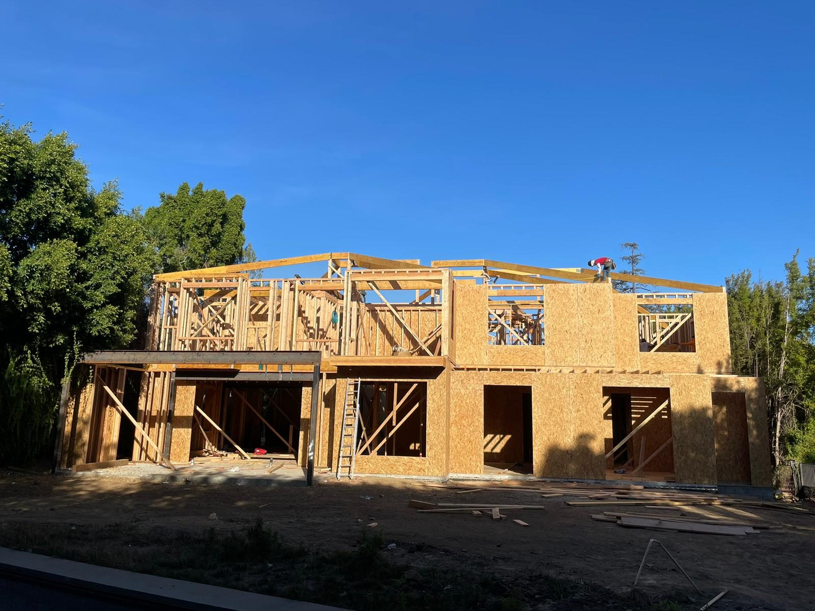 Two-story framing of a traditional Los Angeles estate