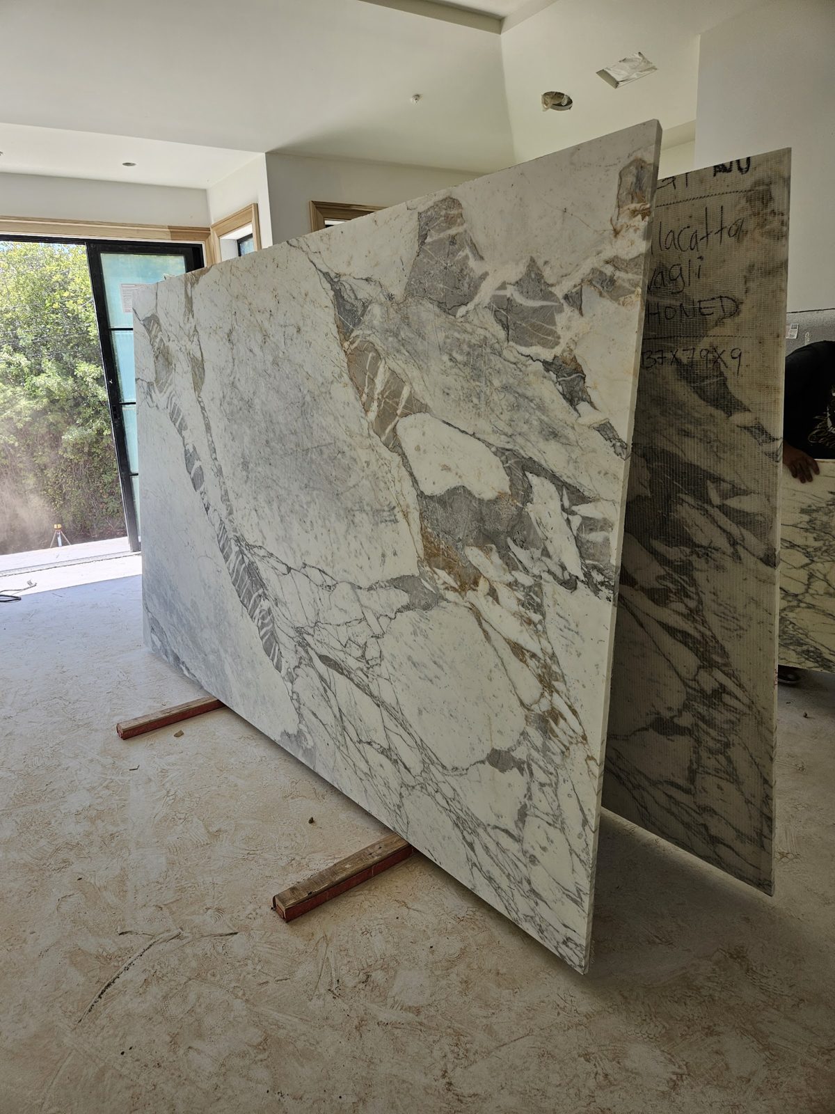 Imported marble slab selected for the project