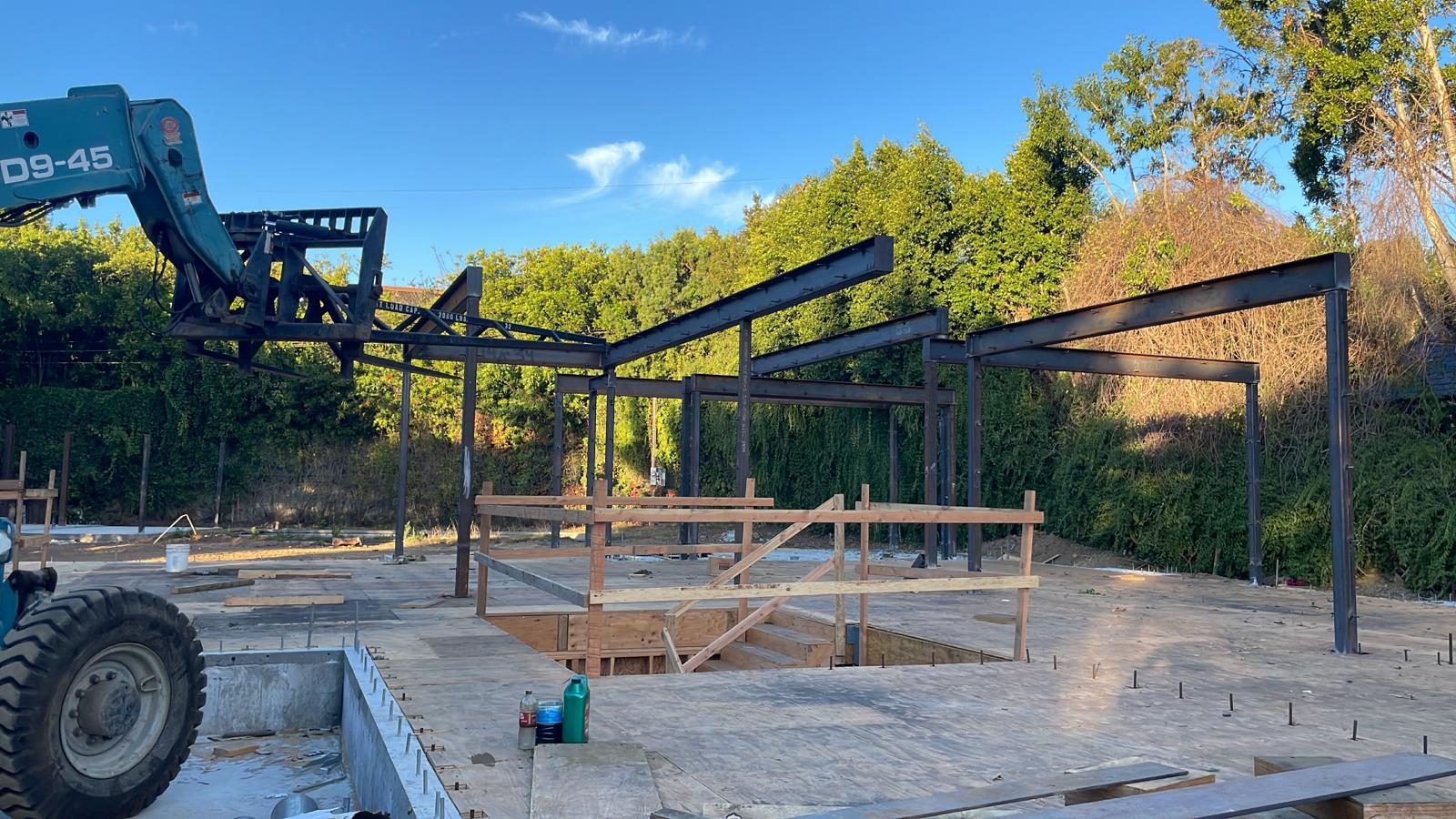 Structural steel delivered to the job site